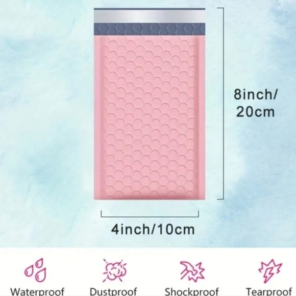 🫧 Bubble Mailers 🩷 10 Pack Pink 4 X 8in Padded Self Sealing Envelopes ☆》NWT《☆ - Picture 2 of 10
